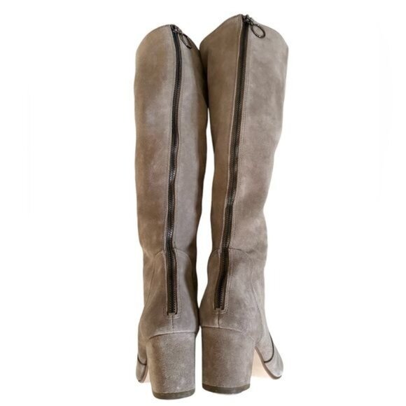 Steve Madden Haydun Block Heel Tall Boots, Taupe Suede Size 10 EUC - Picture 7 of 12